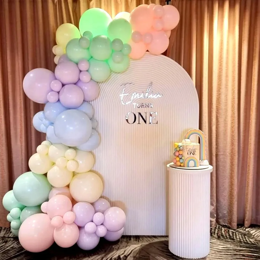 Palloncini pastello 12 pollici 35 pezzi rosa chiaro blu giallo bianco set di palloncini in lattice per la laurea Pasqua matrimonio arcobaleno festa di nascita