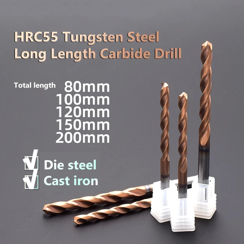 Solid Tungsten Carbide Drill Bits For CNC Carbide Gwist Drill Bits 1-20mm 100 150mm Long Length Metal Drill Tungsten Steel Drill