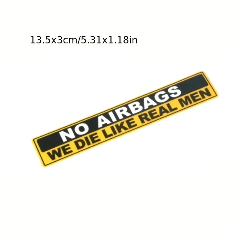 2pcs Caution NO AIRBAGS Funny Car Sticker Decal Vehicle Safety Warning Rule Sticker Sun Visor Window Graphic Bumper Car Sticker