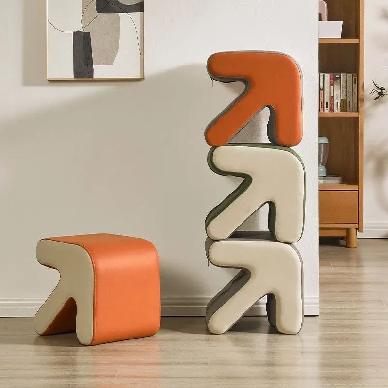 

Удобный пуф-табурет для дома: легкий, креативный, в форме дивана, маленькая скамейка, низкий стул, мебель в стиле каваи, сиденье из орехового дерева