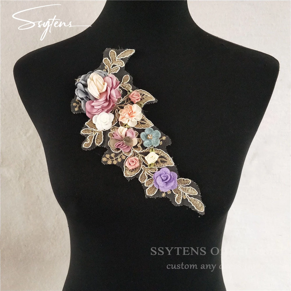 

New Arrival In Stock 3D Simulation Flower Lace Collar DIY Handmade Rhinestone Applique - Evening Dress Party Dress Women's Gown