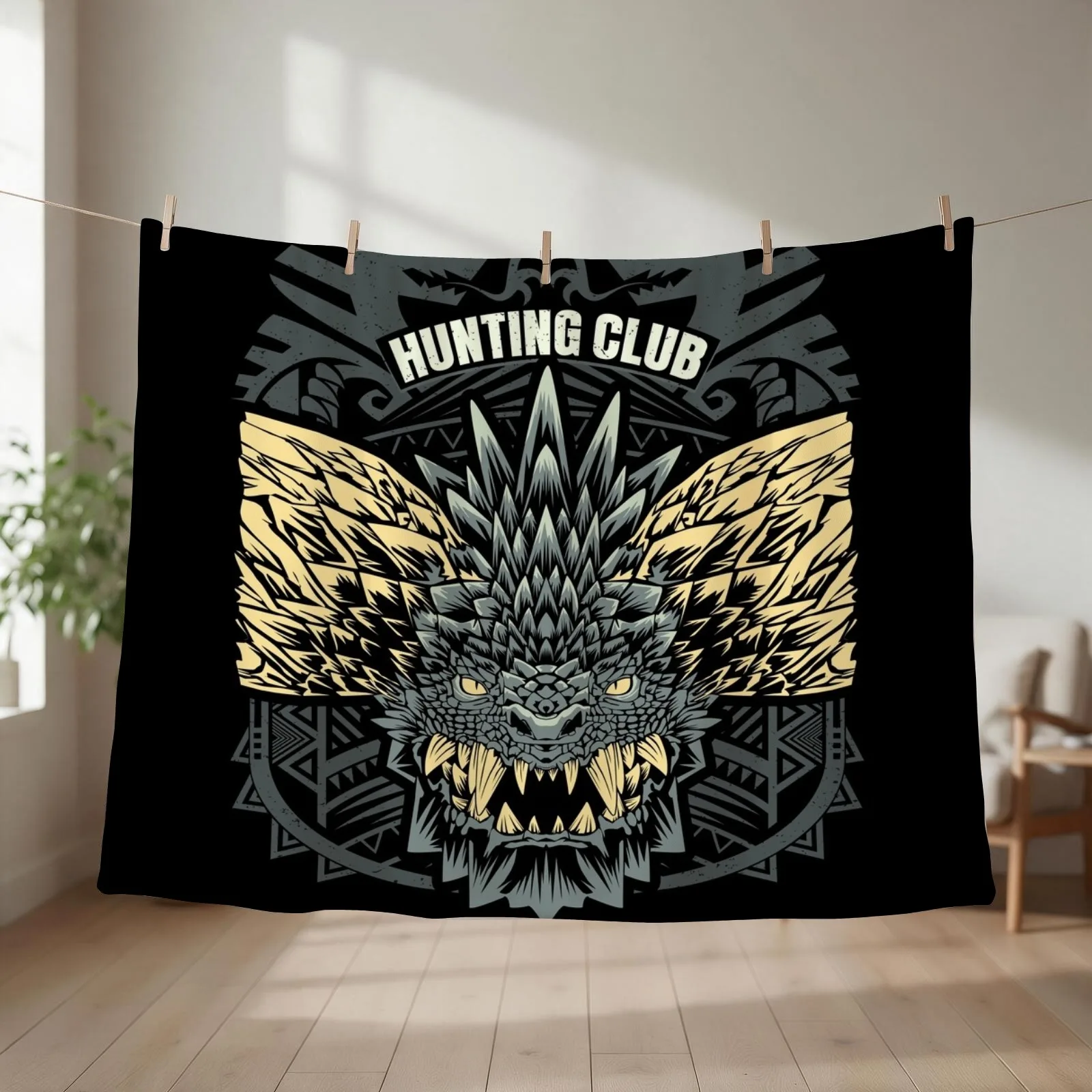 Nergigante Hunting club Throw Blanket couch cozy soft plush fuzzy picnic outdoor blanket