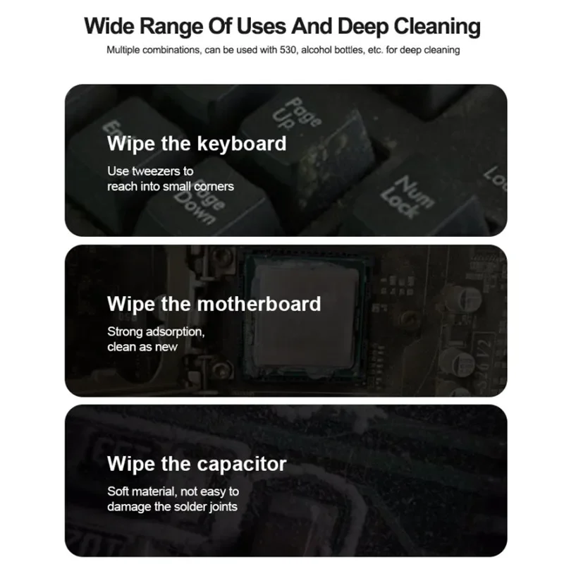RELIFE HO1 500PCS Pre-tagliato Nano Spugna per pulizia Nessun residuo Scheda madre del telefono cellulare CHIP Spugna per rimozione polvere della tastiera