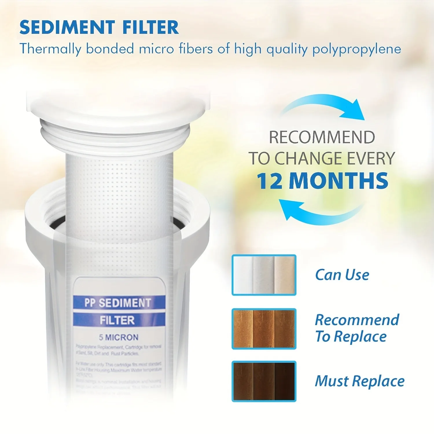 2pcs Compatible for Culligan P5, AP110, WHKF-GD05 Whole House Water Filter Cartridge - 5 Micron Sediment Filter