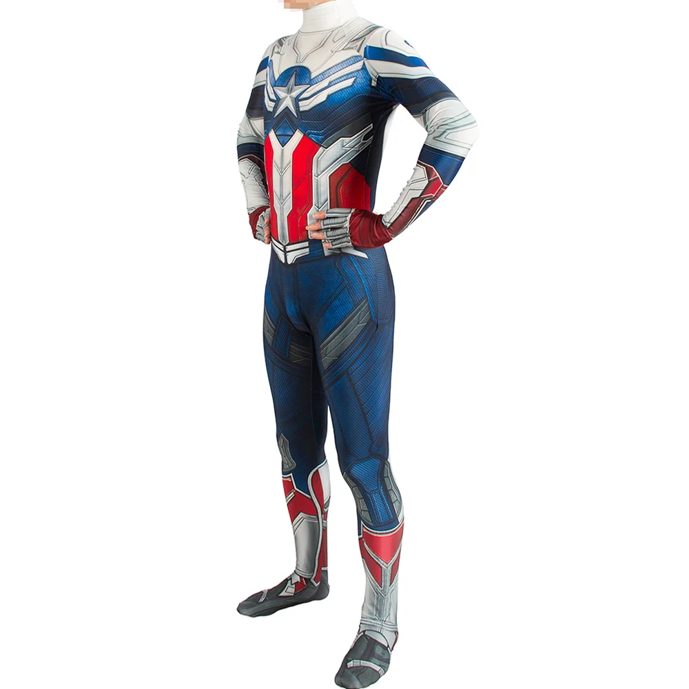 Super-herói o falcon e o soldado de inverno cosplay traje capitão américa zentai bodysuits elastano aranha traje de halloween