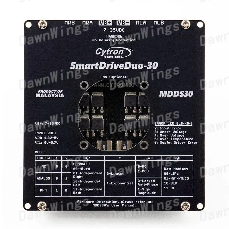 108070022  MDDS30 30Amp 7V-35V SmartDrive DC Motor Driver (2 Channels) Power Management IC Development Tool