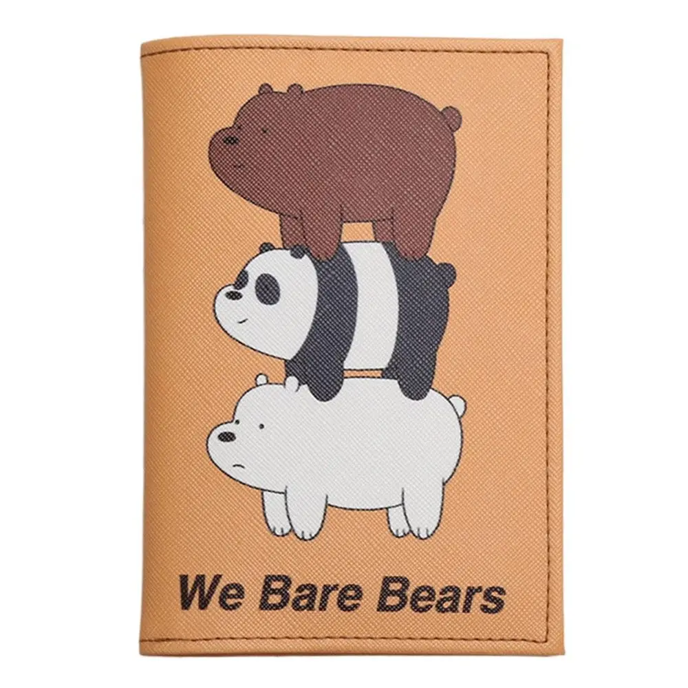 Creative Cartoon Bear Passport Cover PU Waterproof Certificate Protective Sheath Card Holder Protection Ticket Clamp Unisex