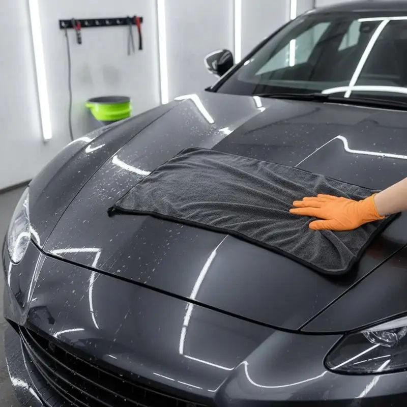 ·Dark Gray Extra Large Microfiber Car Wash Towel Highly Absorbent Efficient Auto Cleaning Cloth