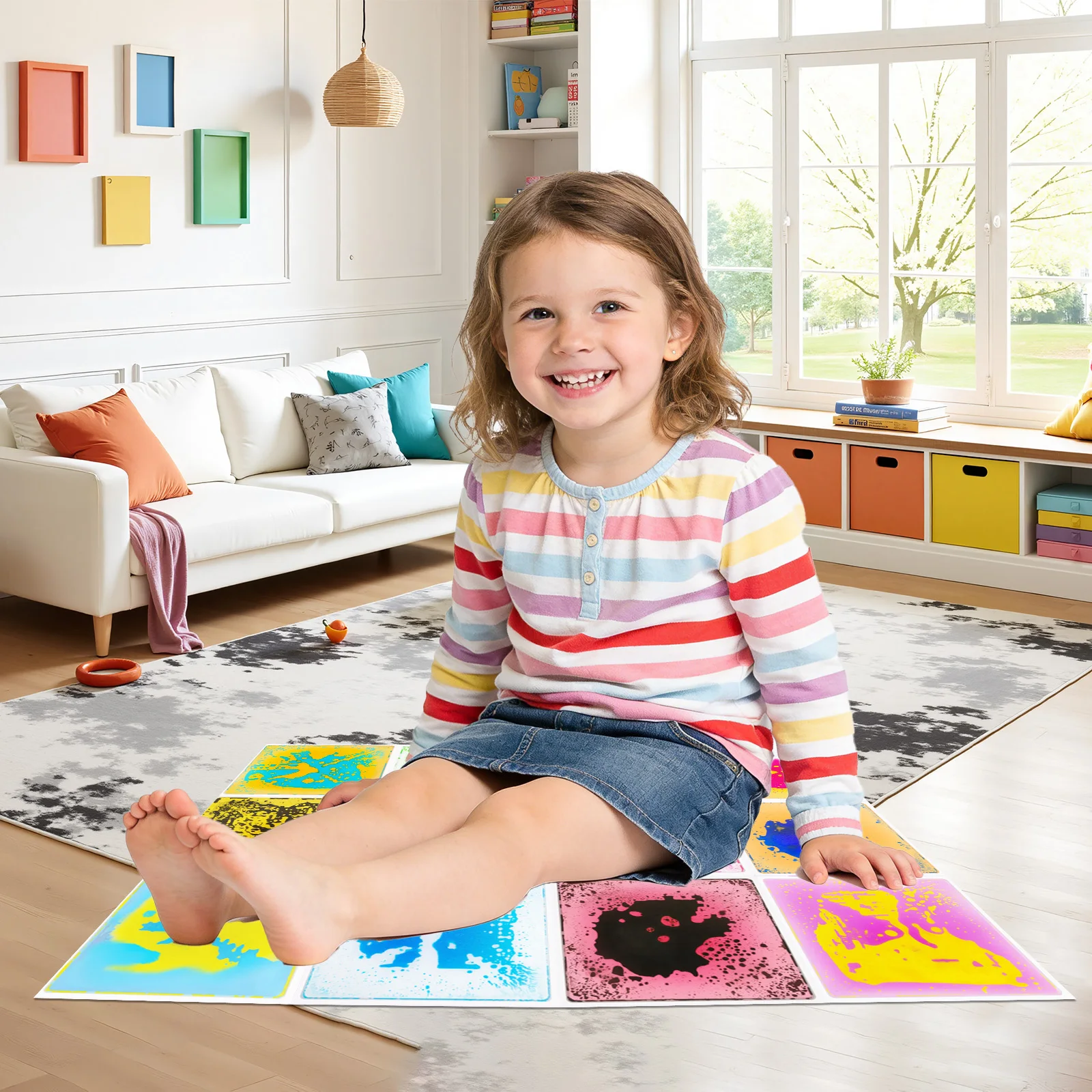 

Multifunctional Sensory Classroom Floor Kids Tactile Visual Training Mat Classroom Interactive Teaching Mat