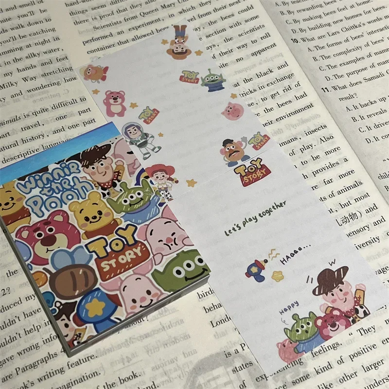 70 Pages Disney Stitch Notebook Cartoon Winnie The Pooh Practical Pattern Diary Colored Paper Sticky Note Children‘s  Prize Gift