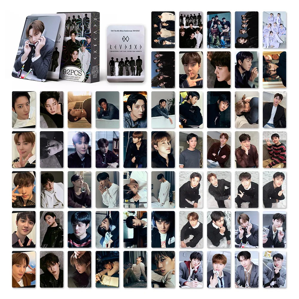 

Набор из 92 шт. Lomo-карточек, стикеров и открыток по новому альбому Idol Boy REVERXE: BAEKHYUN, SeHun, KAI, SUHO, ChanYeol, SeHun, XIUMIN, D.O. Подарки для фанатов
