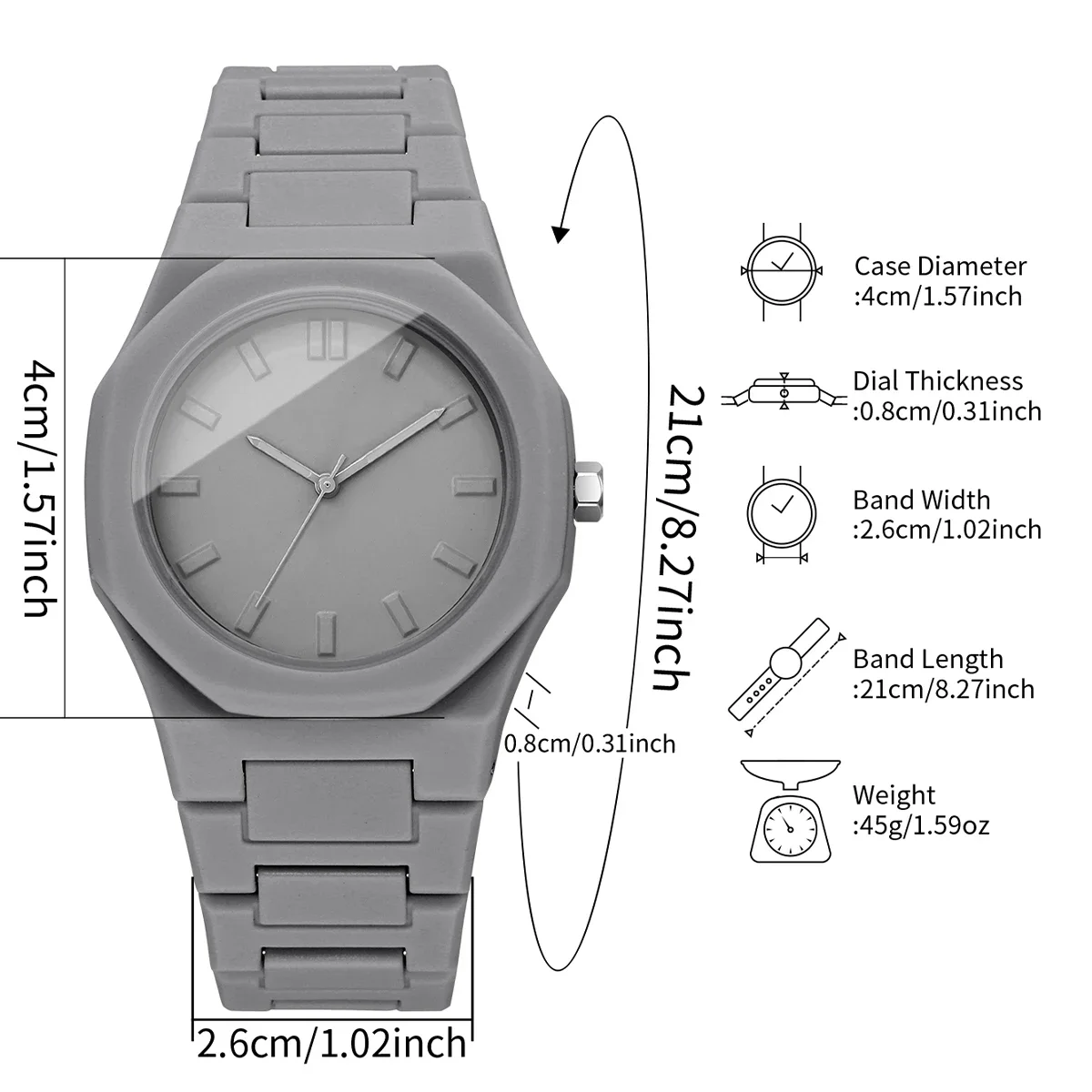 Proste zegarki damskie, codzienne, z plastikowym paskiem, kwarcowe zegarki na rękę dla kobiet, Reloj Mujer (bez pudełka)