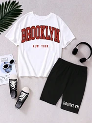 Brooklyn New York Printing Women T Shirts Two Piece Set Fashion Novel Short Sets Breathable Comfortable Soft Shirt Shorts Female