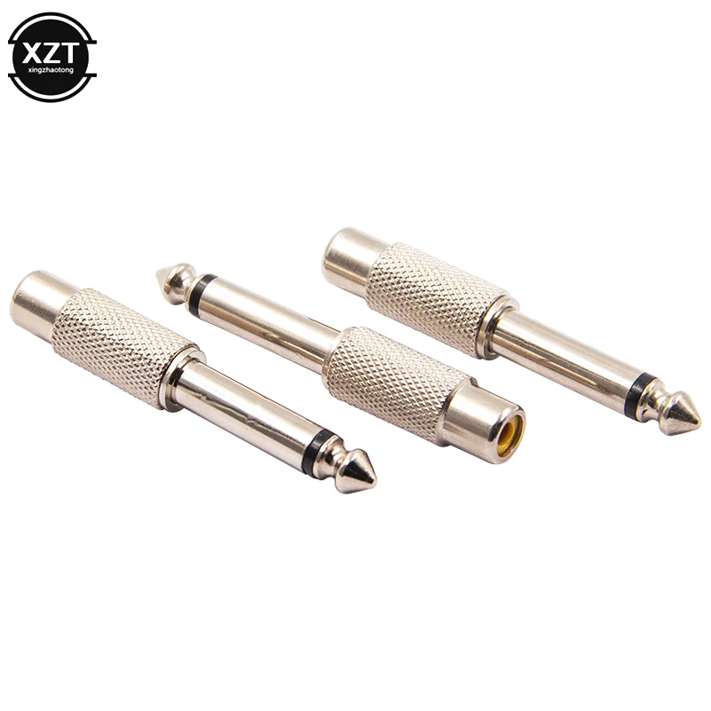 ใหม่ล่าสุดโลหะออกแบบชายที่ปลั๊ก RCA Lotus หัวหญิง6.5 6.35วินาทีความคิดของคุณเปิด AV ไมโครโฟน