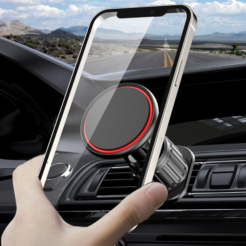 Untoom-soporte magnético Universal para teléfono móvil, Clip de ventilación de coche con rotación de 360 grados, imán fuerte, para iPhone y Xiaomi