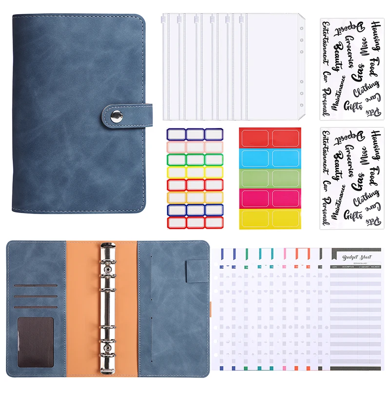 A6 A5 Colorful PU Leather Notebook Budget Binder Planner With Cash Envelopes Or Pockets Or Only Cover