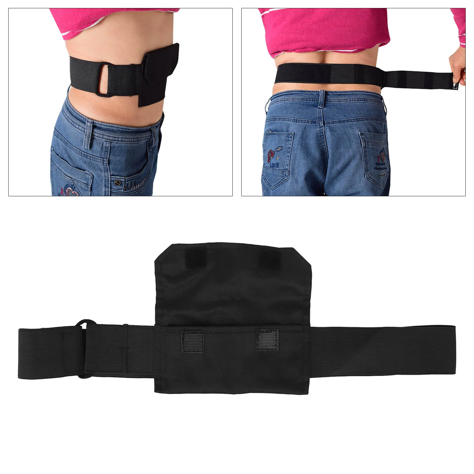 1pcs Peritoneal Belt Washable Adjustable Pocket Dialysis Belt Tube Holder Abdominal Black Belt Peritoneal Adjustable Belt