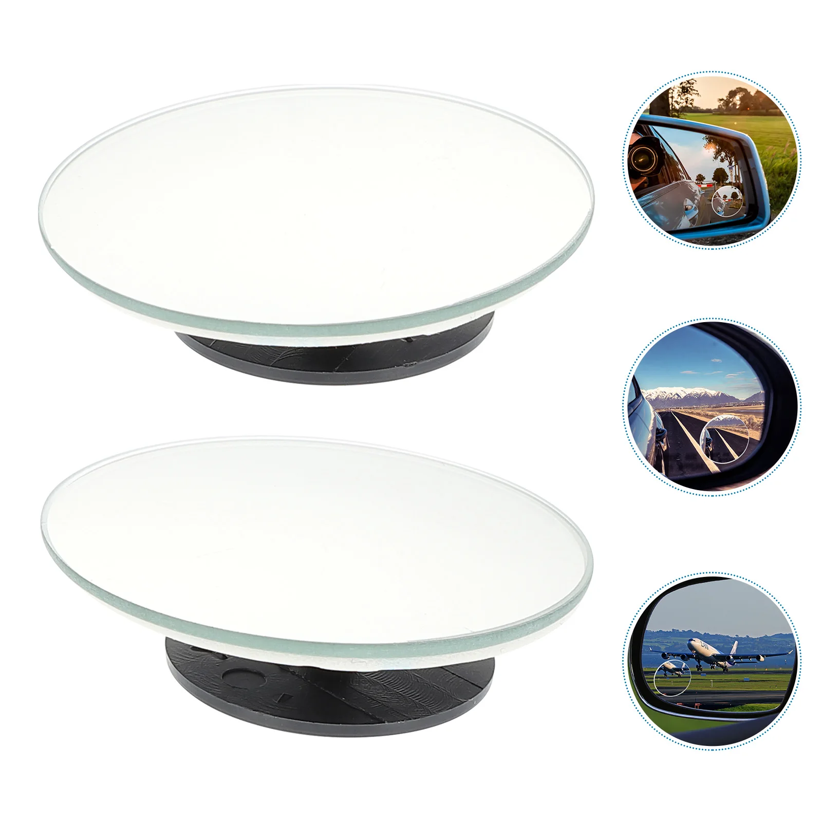 

1Set Wide Angle Blind Spot Mirror 360 Degree Rotatable Car Rear View Mirror for Accident Prevention Driving Aid