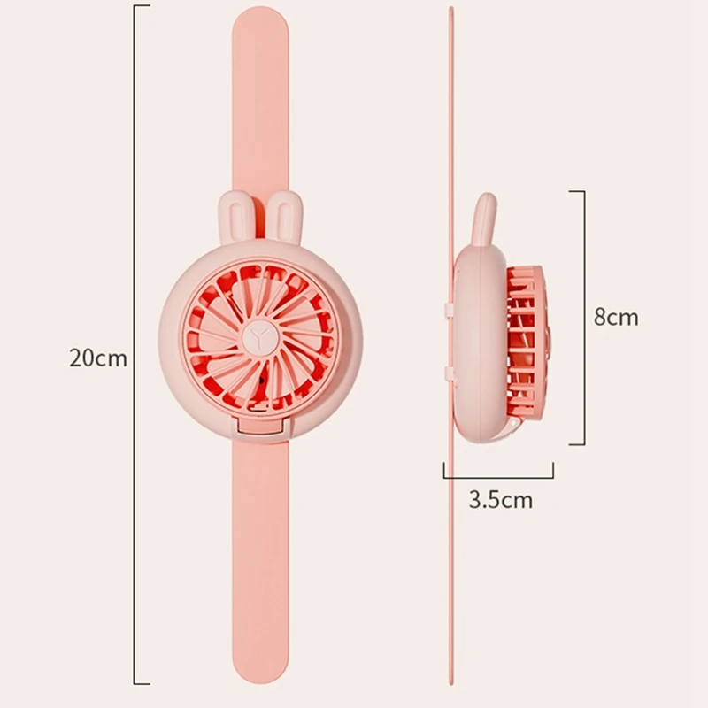 Wristband Fan 300Mah Kids Mini Wristband Multifunction Portable With Breathing Light Watch Model Fan, Durable Easy To Use Purple
