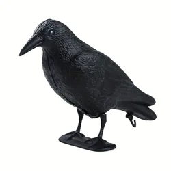 Halloween Black Crow Party Ornament Simulation Bird Decoration For Hunting With Stakes Yard Garden Desktop Realistic Figurine