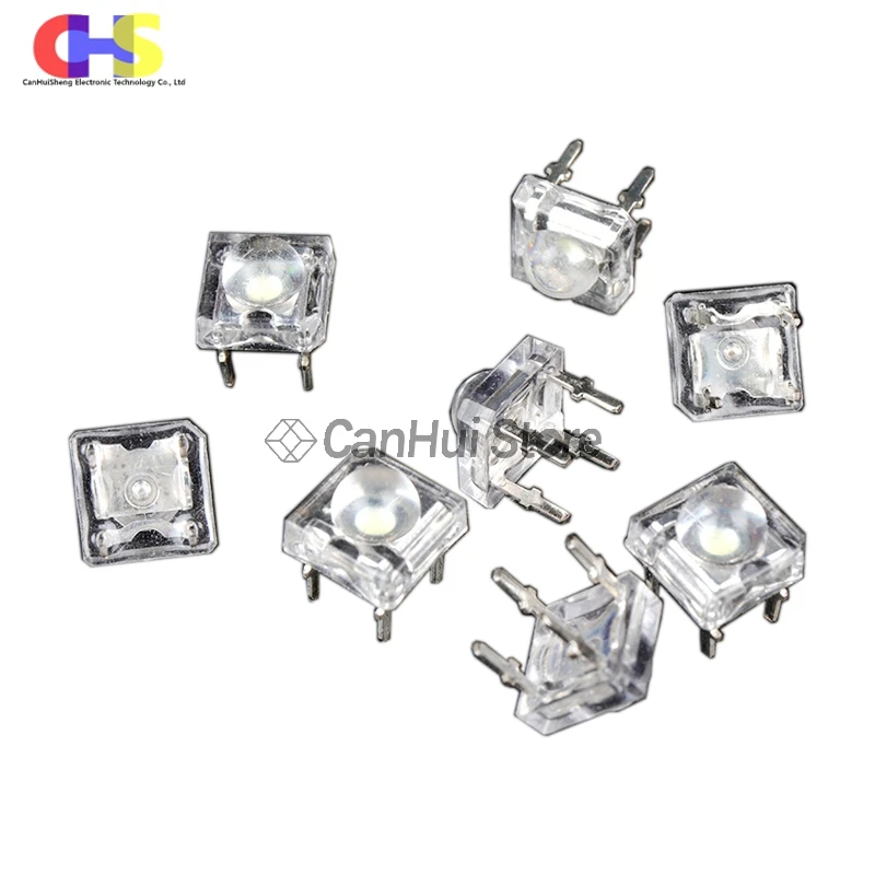 20pcs 4 Pin High Quality 5mm Clear Light-Emitting Piranha LED Apply Dome Wide Angle Super Bright Light Lamp For Car Light