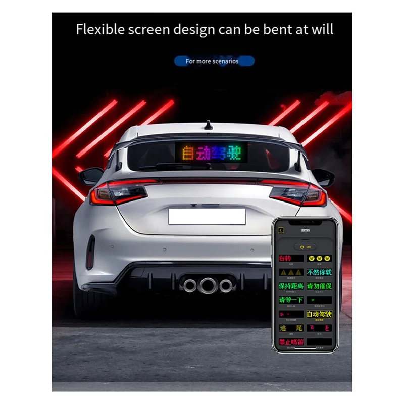 

ABDE-LED Matrix Panel Programmable Flexible Screen IP65 Display Animation Message Scrolling Sign APP Control Cars Shop Bar