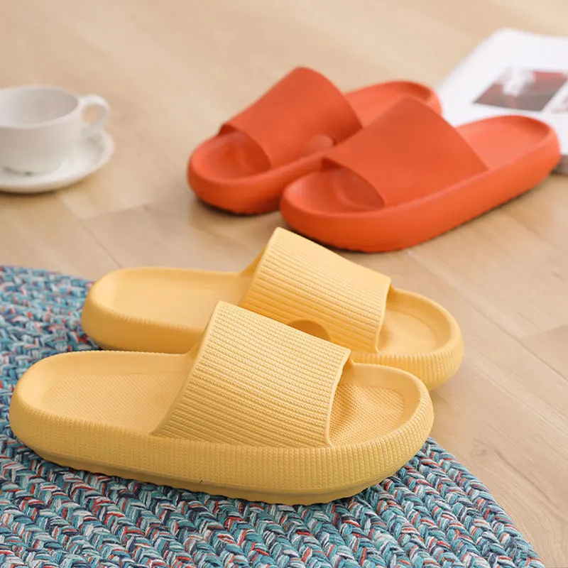 

Summer Couple Home Slides Thicken Soft Sole Open Toe Slip on Slippers Super Light Flat Slippers Outdoor Beach Casual Sandals New