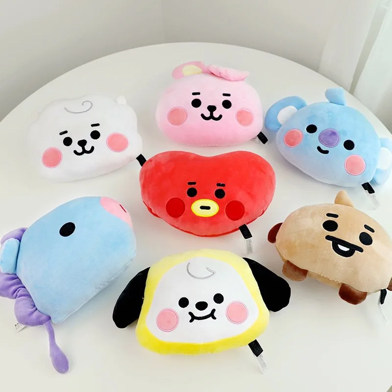 Anime New Bt21 Kawaii Plush Doll Pendant CHIMMY COOKY SHOOKY MANG Cartoon Children Girly Heart Backpack Keychain Pillow Toy Gift