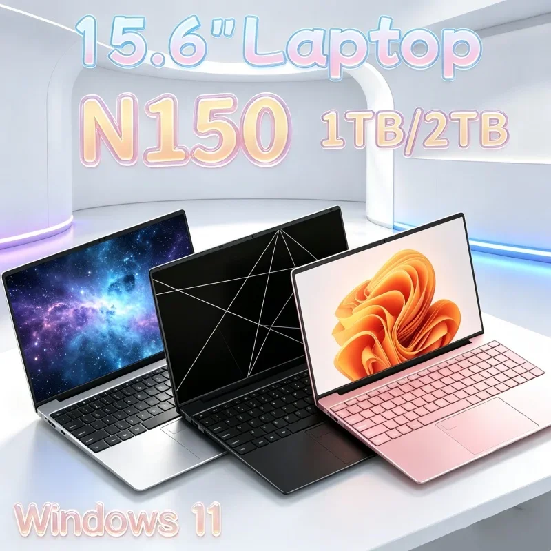 15.6 Inch Gaming Laptop with Intel Core N150 32GB RAM 1TB 2TB SSD WiFi 6 Windows 11 Durable Laptop