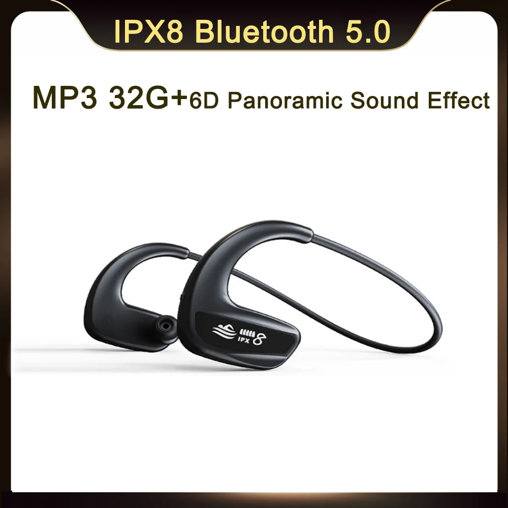 

Original IPX8 Swimming Earphone Waterproof 16GB MP3 Player 12 Hours Playing Bluetooth Headset Running Hifi Bass Wireless Earbud