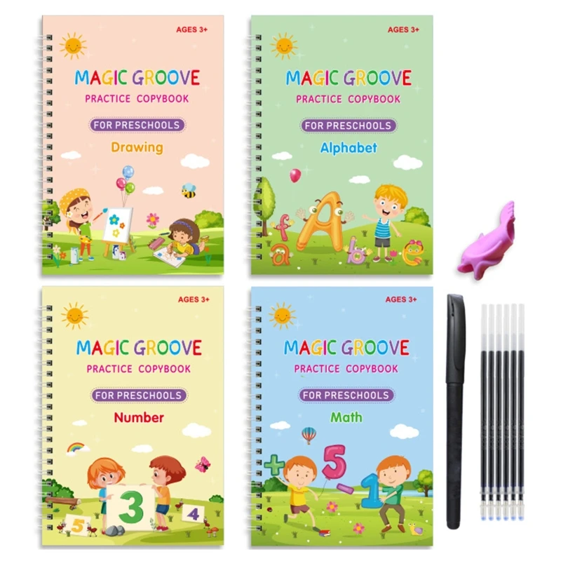 

Reusable Handwriting Workbook Practice Copybook Early Learning Set for Kid