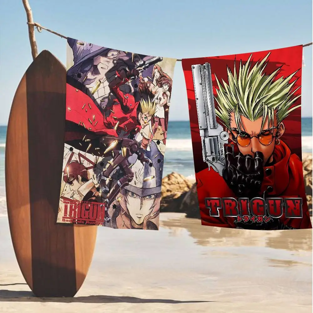 Classic Anime T_TRIGUN S_STAMPEDE Movie Beach Towel Bath Towels for Girl Microfiber Quick Dry Custom Sand Free Beach Yoga Spa