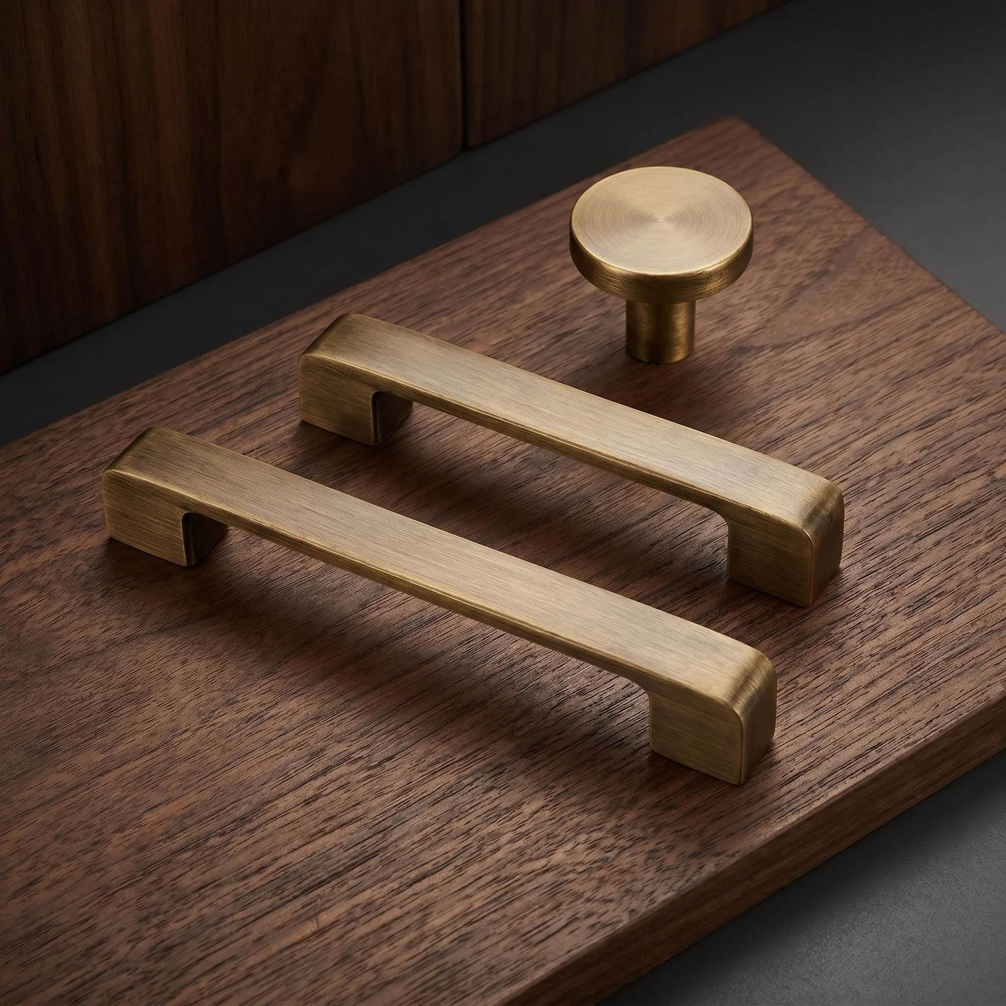 Bronze Brass Furniture Handles, Wardrobe Door Drawer Handles, Kitchen Cabinet Handles, Minimalist Antique Style Cabinet