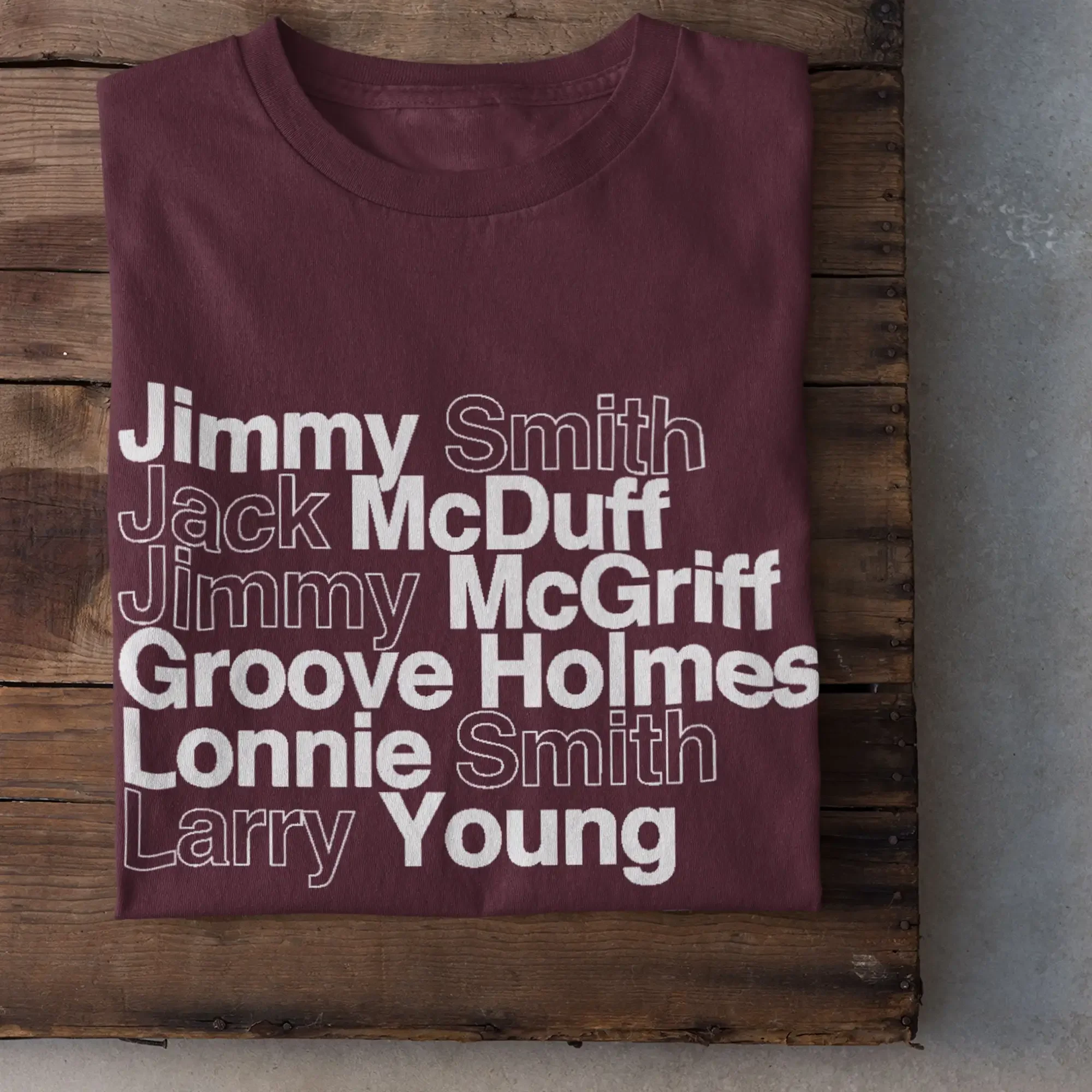 Hammond B3 Heroes T Shirt Jimmy Smith Jack McDuff McGriff Groove Holmes Lonnie Larry Young