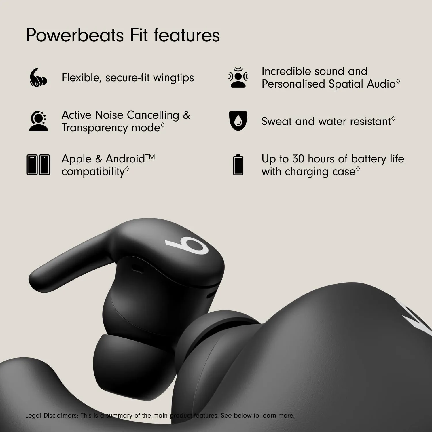 Beats Powerbeats Fit Open-Ear Wireless Earbuds, Lightweight Hooks, IP54 Protection, Great Sound for Hiking and Running Sessions