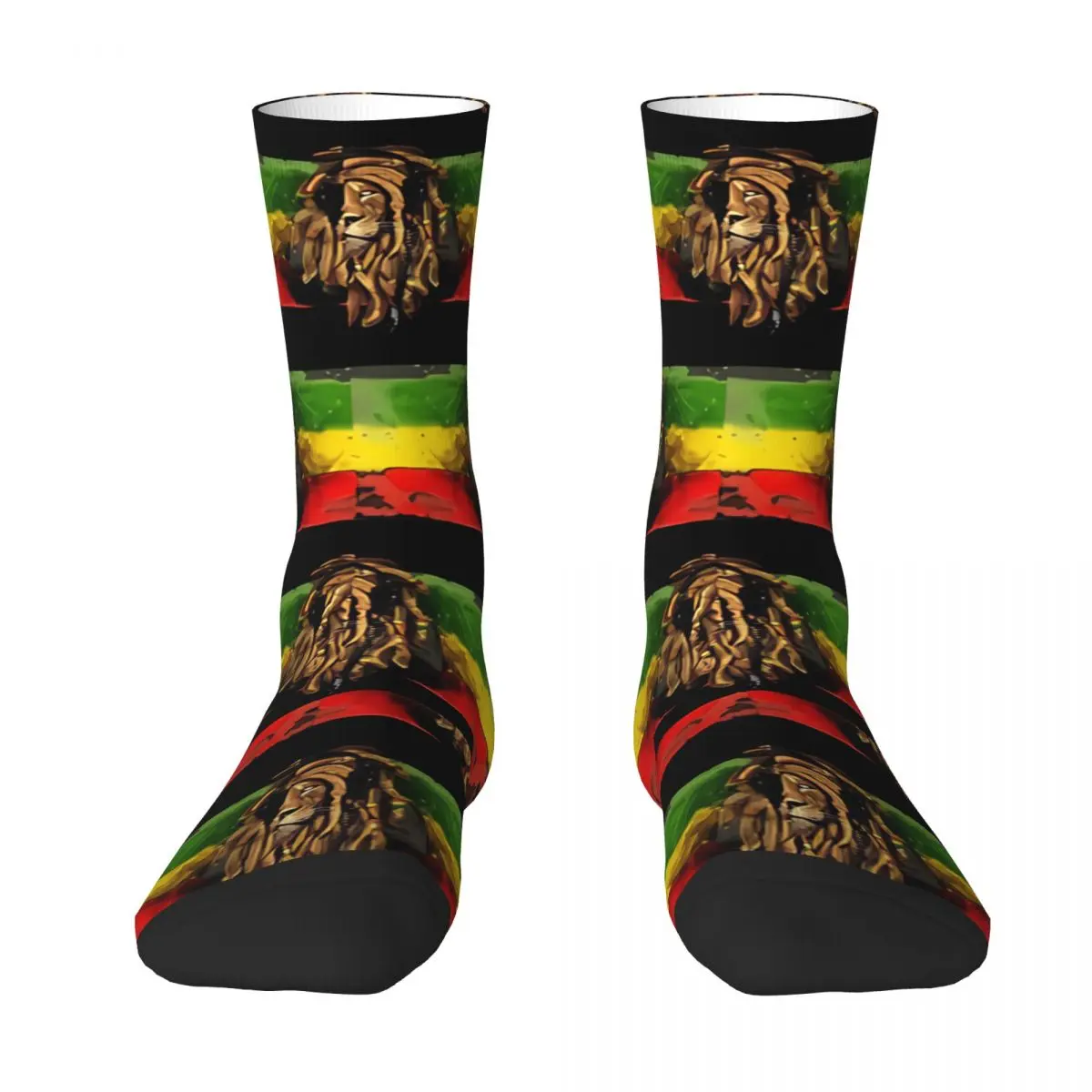 Red Yellow Green Rasta Lion Of Judah Rastafari Unisex Winter Socks Windproof Happy Socks street style Crazy Sock