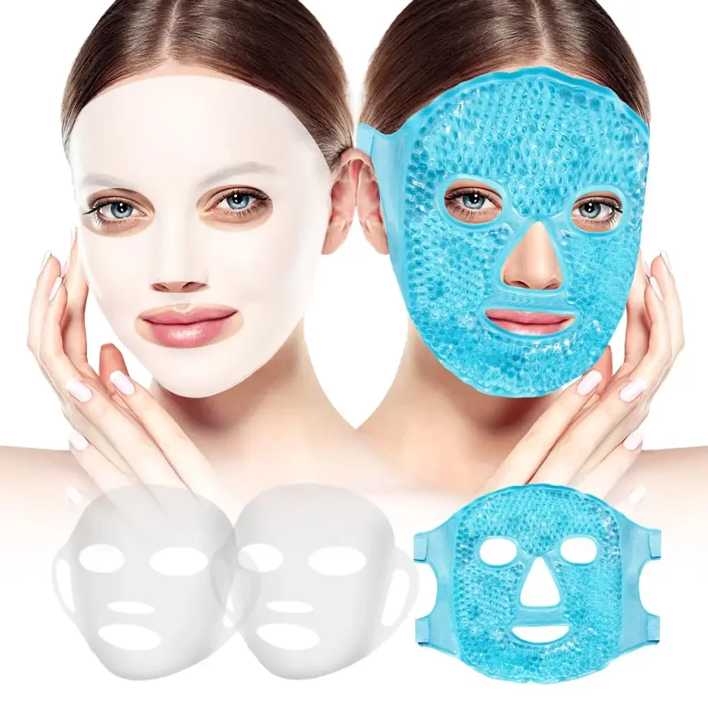 Face Ice Pack & Silicone Face Mask Cover Ice Face Mask Hot Cold Eye Compress Skin Care Set for Women Beauty Spa Essentials Gifts