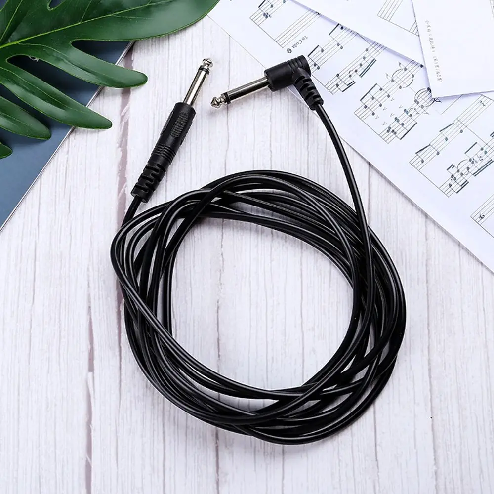 Straight To Right-Angled Guitar Instrument Cable Patch Cord Noise Shielded Electric Guitar Cable 3 Meter 6.35mm Guitar Cord