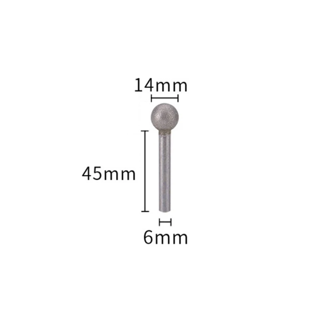 Hight Qualit New Practical Useful Grinding Needle Head Spherical Round Shank Silver Tool Accessories Bits Parts