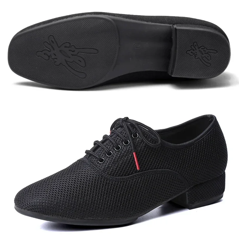 Men's Latin Dance Shoes Men Salsa Jazz Dance Boys Ballroom Modern Tango Shoes Mesh Black Soft Sole Man Tennis Training 39-46