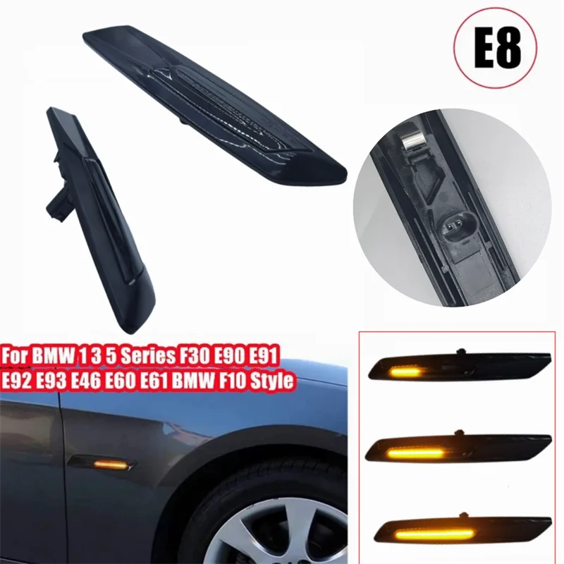 

For BMW 1 3 5 Series for F30 E90 E91 E92 E93 E46 E60 E61 F10 New Blinker LED Dynamic Side Marker Turn Signal Lights Auto Parts
