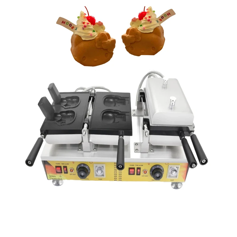 Commercial  Double-mold Kitty Shape waffle maker machine cat shaped maker snack taiyaki machines waffle maker with CE