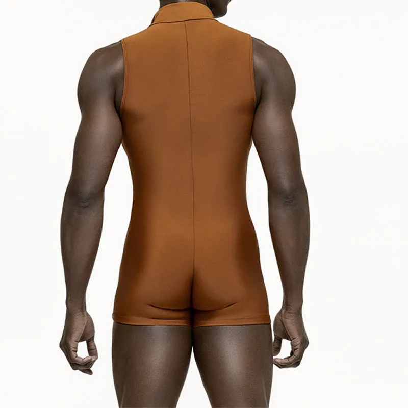 Men Look Bodysuits Lingerie Zipper Crotch Jumpsuit Clubwear XXXL Pole Dance Costume Performance Rave Costumes Bodysuit Sexy