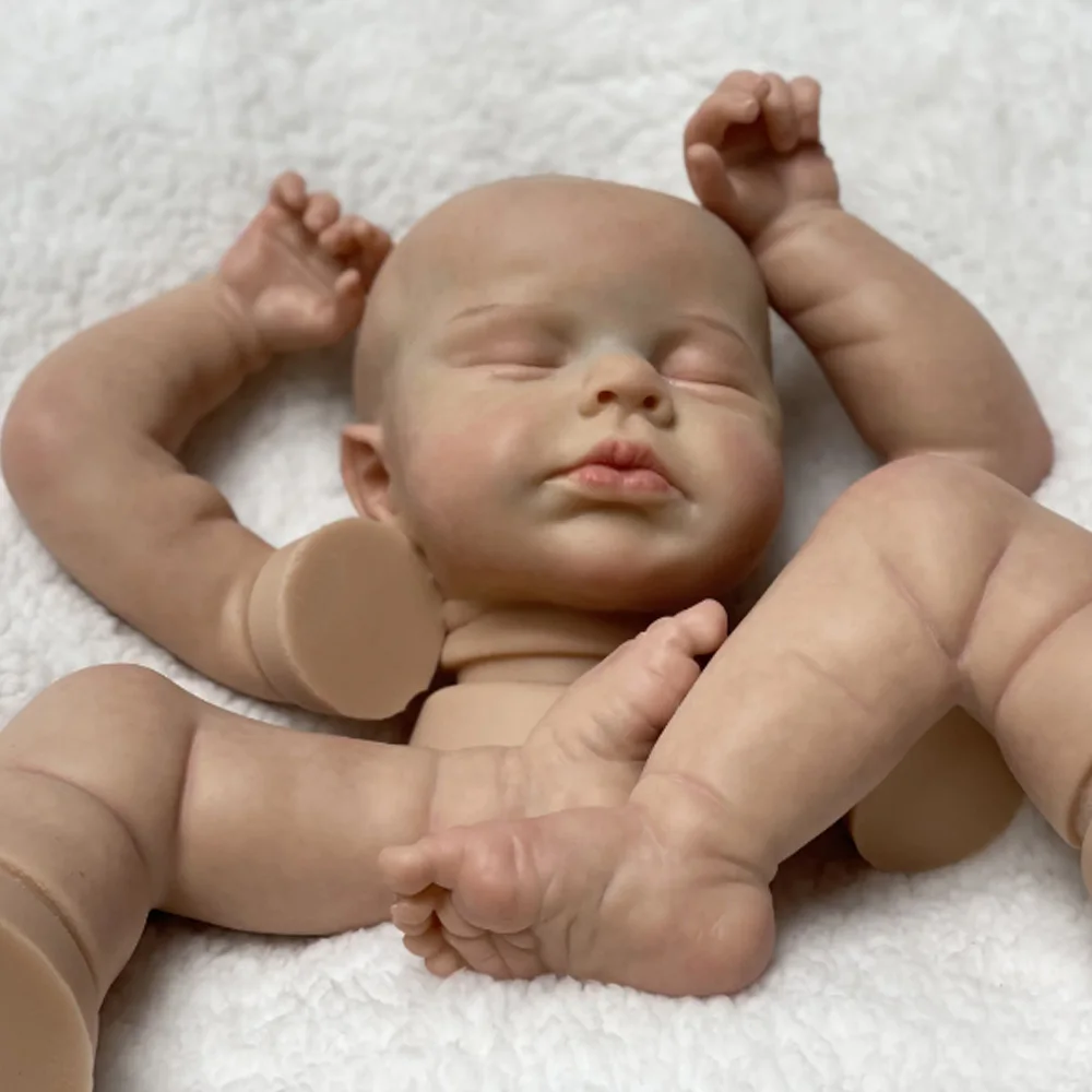 Attyi 50CM Painted/Unpainted Loulou Baby Full Solid Silicone Bebe Reborn Dolls Kits Lifelike Newborn Doll Kits reborn silicona