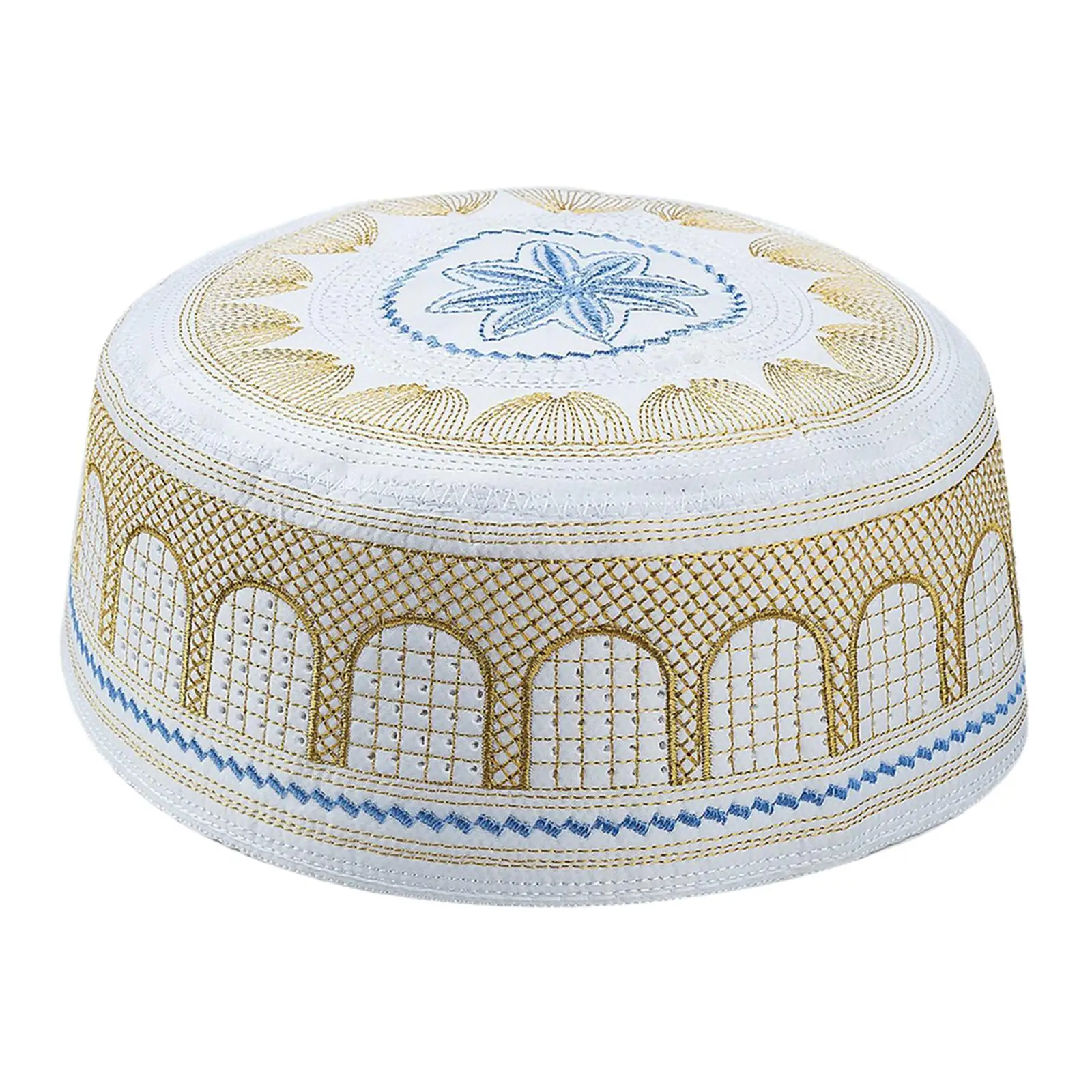 Breathable Islamic Muslim Mens Prayer Hat Turkish Embroidered Topi Gift, Circumference 56cm view 2