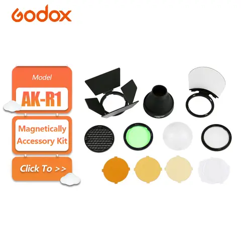 Godox AK-R1 Accessories Kit Attach Magnetically for V1 Pro V1mid V100 H200R AD100 Pro Round Head Flash Accessory for Photography