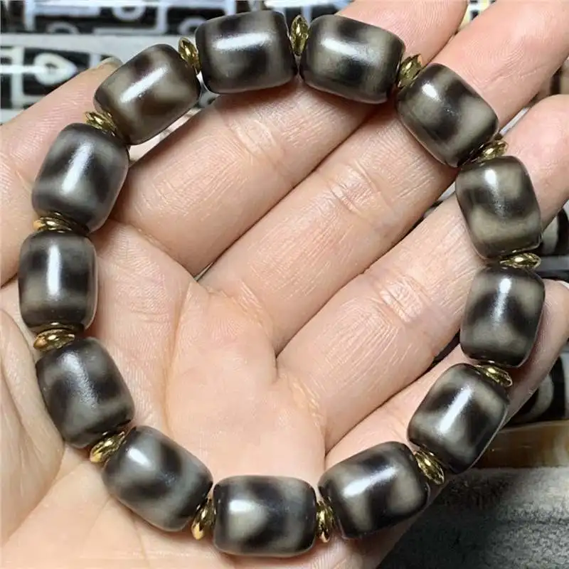 Thing One Picture Natural Agate Genuine Old Materials High Oil Coated Pulp Tiger ToothBeads Bracelet About 14 * 11mm