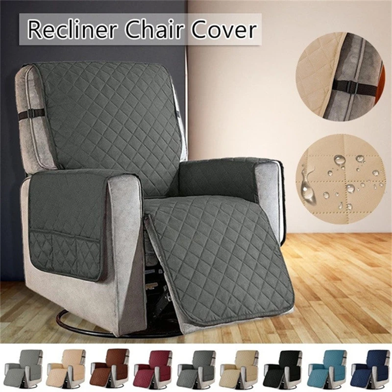 Recliner Chair Slipcover Mat Washable Pet Sofa Couch Protective Furniture Protector Side Pocket AntiSlip Armchair Sofa Mat Cover