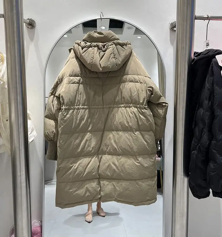 شتاء جديد المرأة أسفل سترة التنقل مقنعين المتضخم يندبروف محبوك أسفل سترة #4