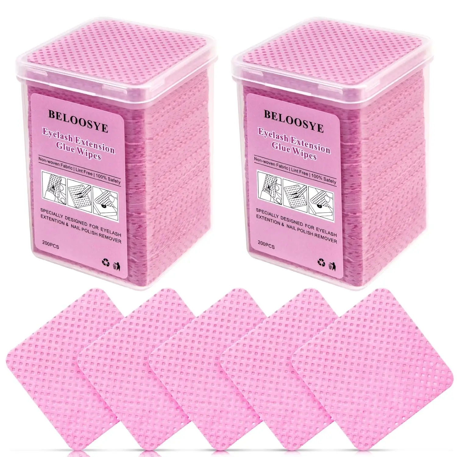

Salon Essential Cleaning Pads 200PCS, Non-Woven Material, Versatile for Tools & Surfaces, 5.7cm x 8cm Each